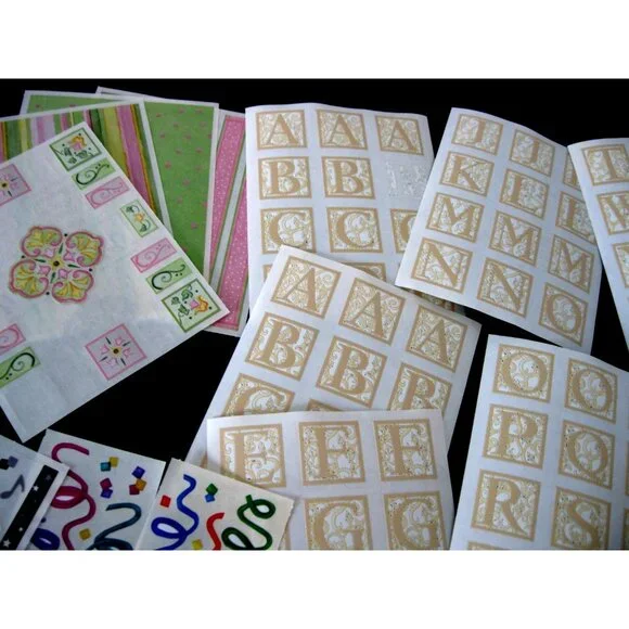 CREATIVE MEMORIES STICKERS,  Kleidescope Block, Stars, Confetti, ABC Monograms - Picture 5 of 12